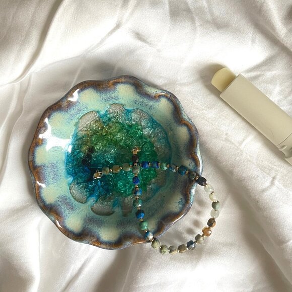 Chrysocolla Gemstone Beaded Bracelet - Handmade - Picture 10 of 13